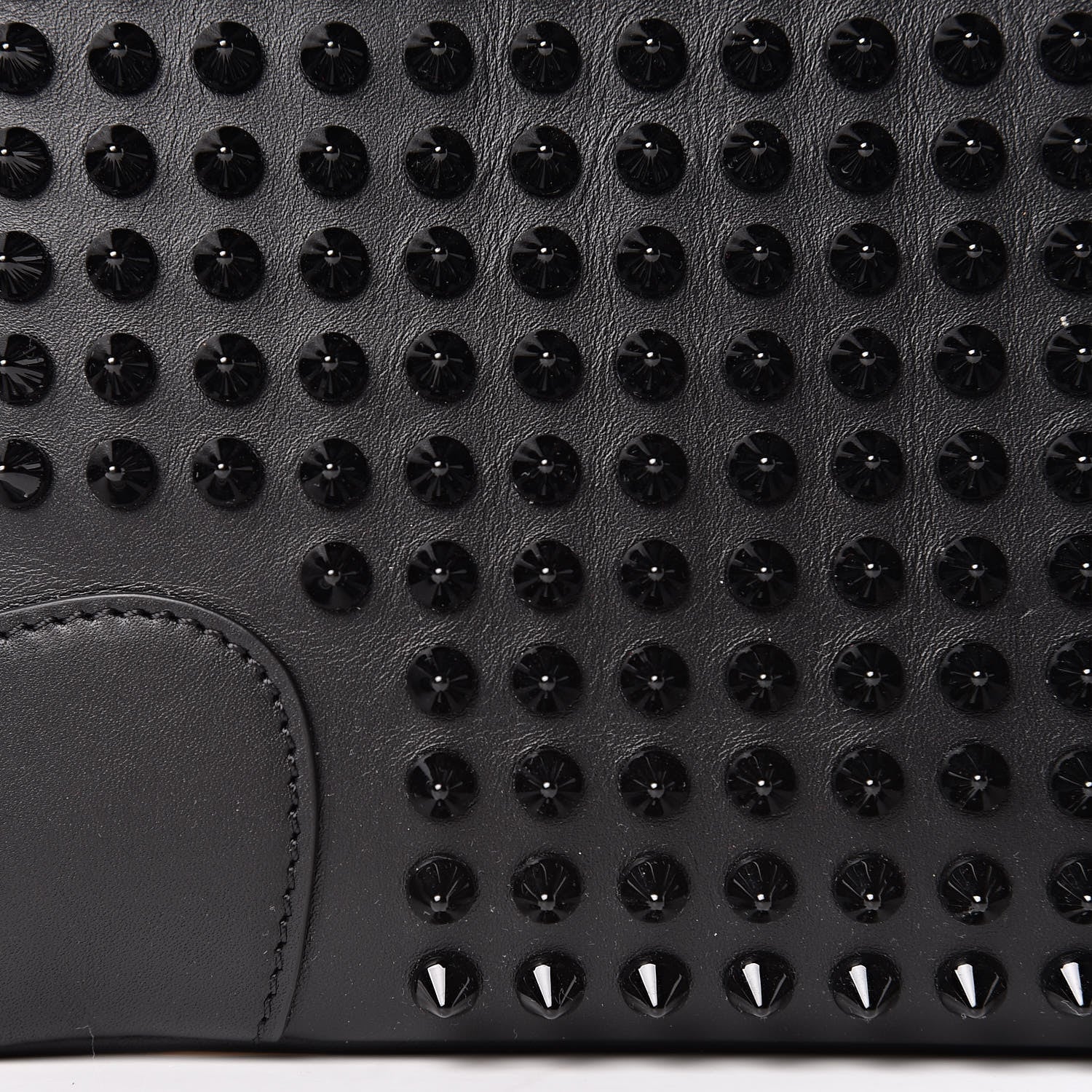 Christian Louboutin Calfskin Studded Loubiposh Clutch Black 9 of 10