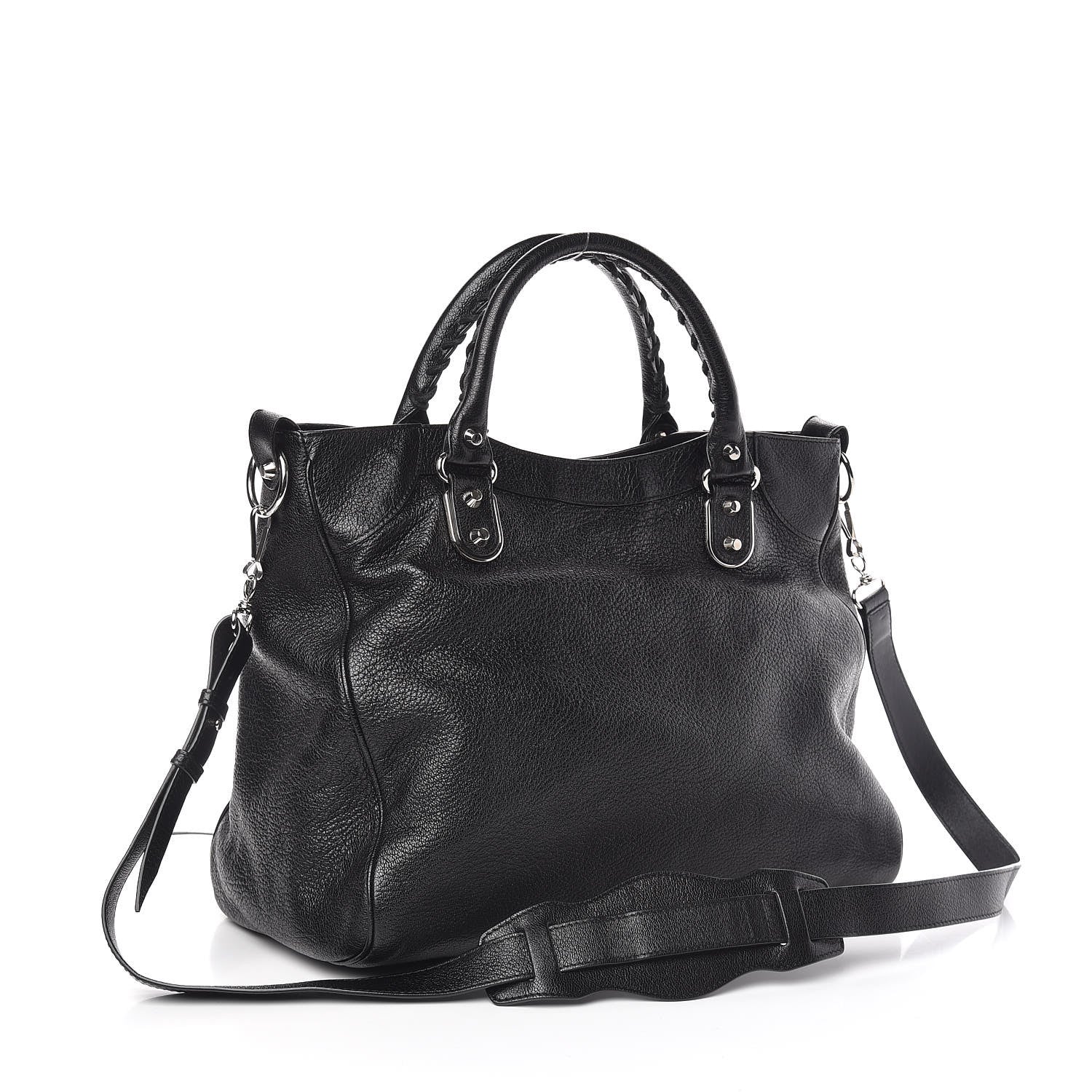 Balenciaga Chevre Silver Metallic Edge Hardware Velo Black 3 of 11