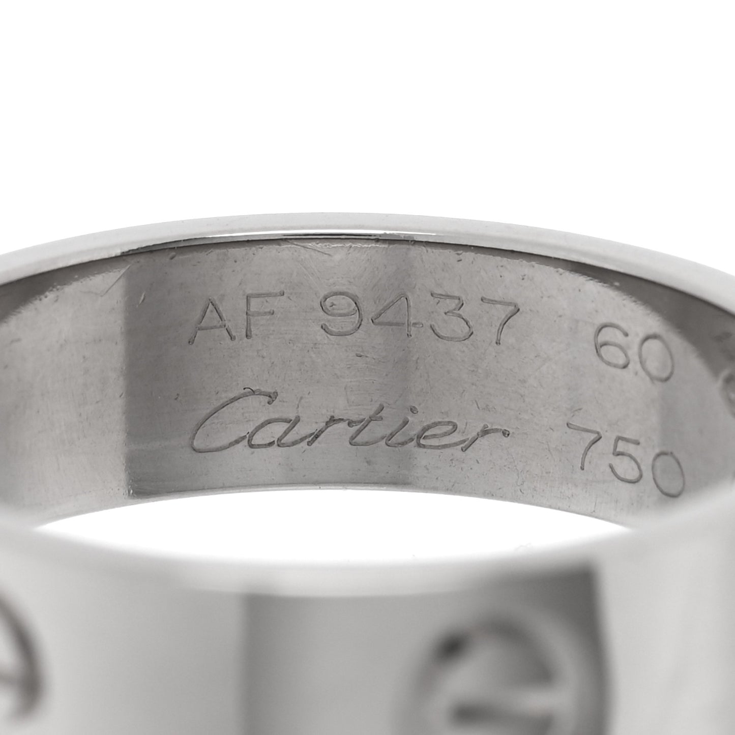 18K White Gold 5.5mm LOVE Ring 60 9.25