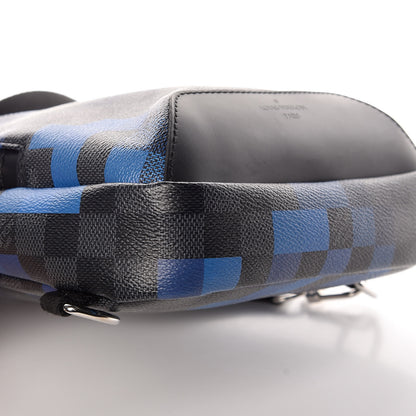 Louis Vuitton Damier Graphite Pixel Avenue Sling Backpack Blue 11 of 12
