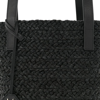 Saint Laurent Raffia Calfskin Small Panier Tote Black 8 of 11