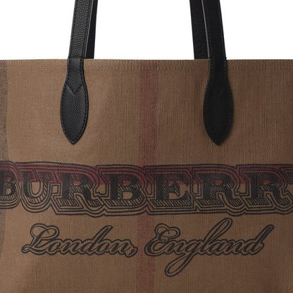 Burberry Coated Canvas Mega Check Medium Doodle Tote Black 9 of 9