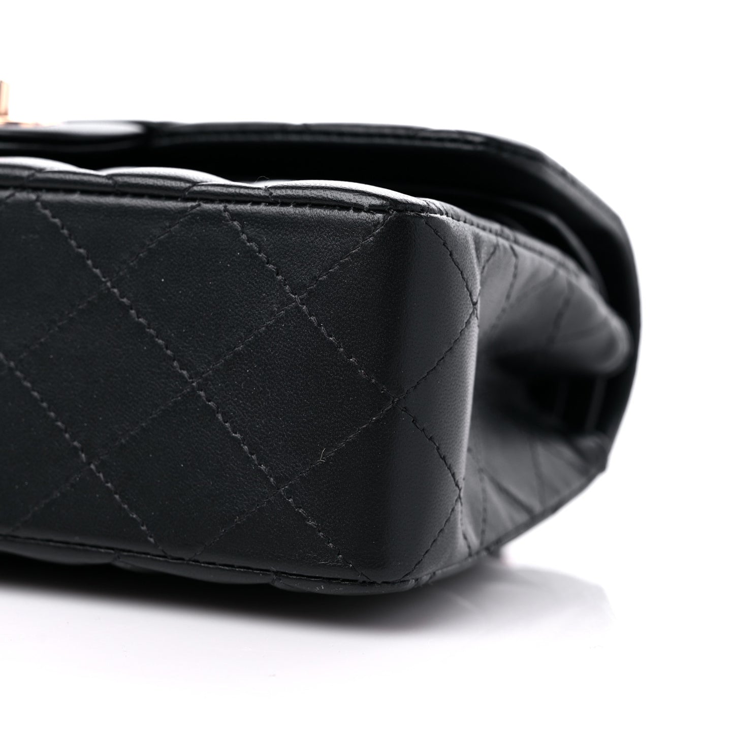 Lambskin Quilted Small Double Flap Black