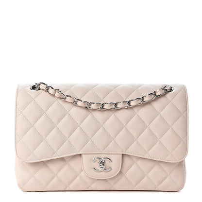 Chanel Caviar Quilted Jumbo Double Flap Light Beige 1 of 10