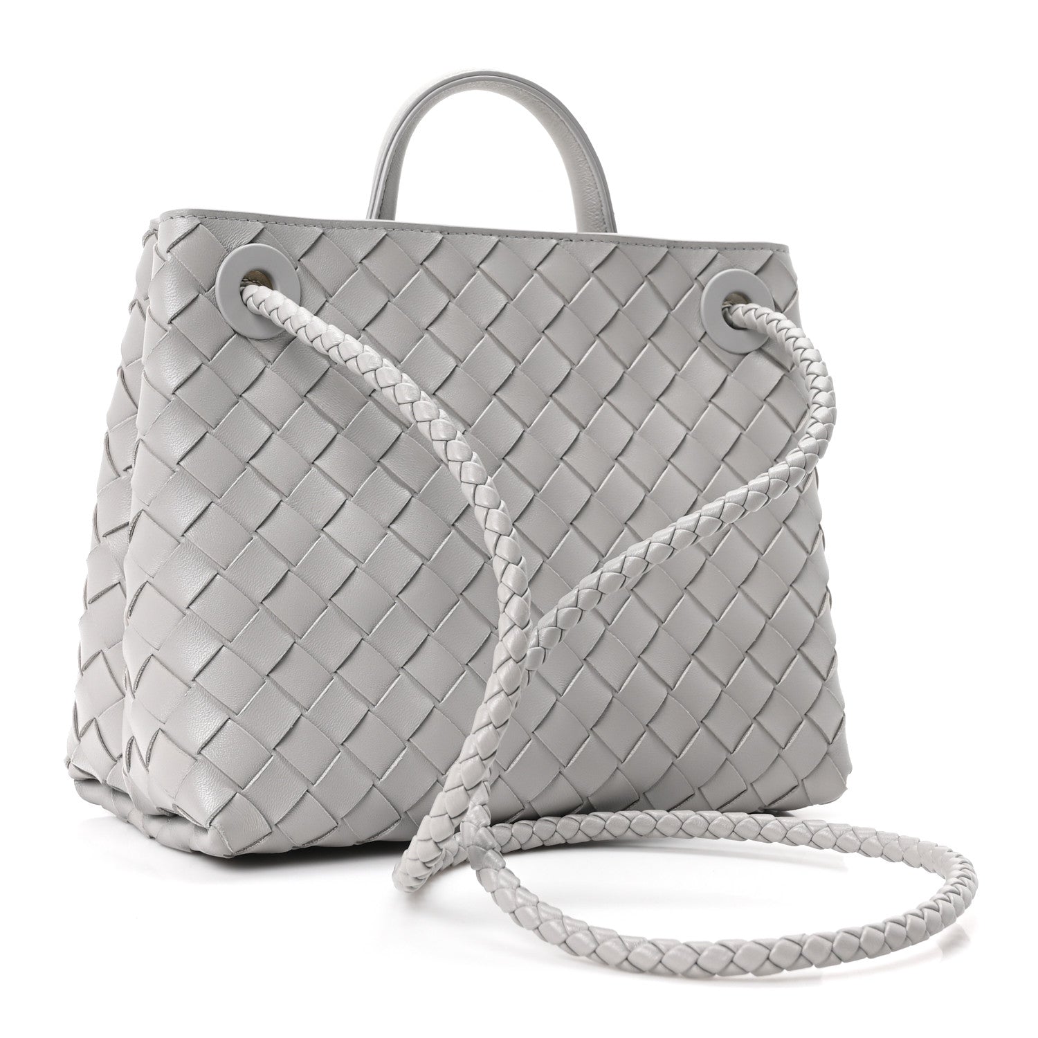 Bottega Veneta Nappa Intrecciato Small Andiamo Shoulder Bag Sterling 3 of 9