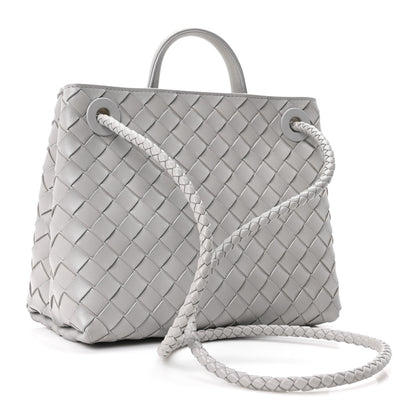 Bottega Veneta Nappa Intrecciato Small Andiamo Shoulder Bag Sterling 3 of 9