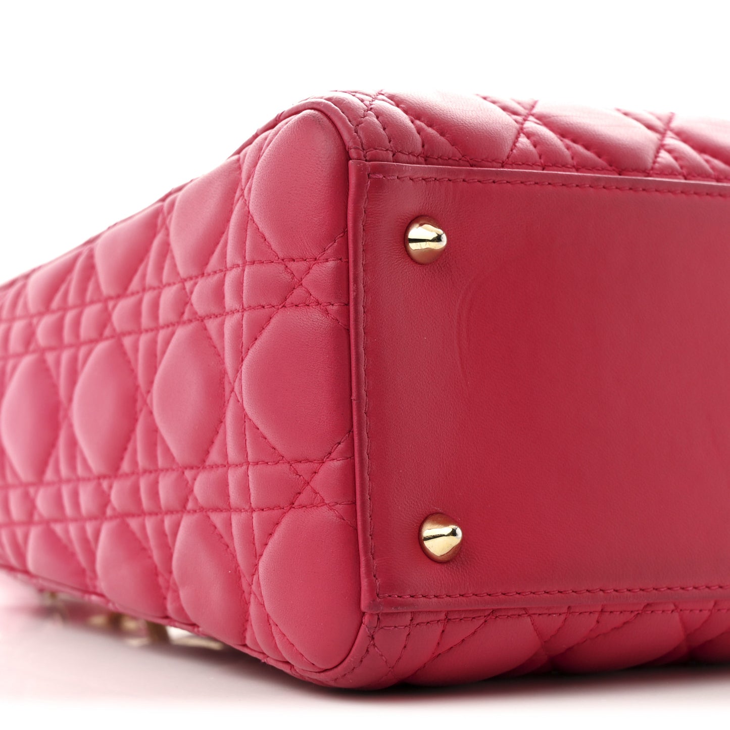 Lambskin Cannage Medium Lady Dior Fuchsia