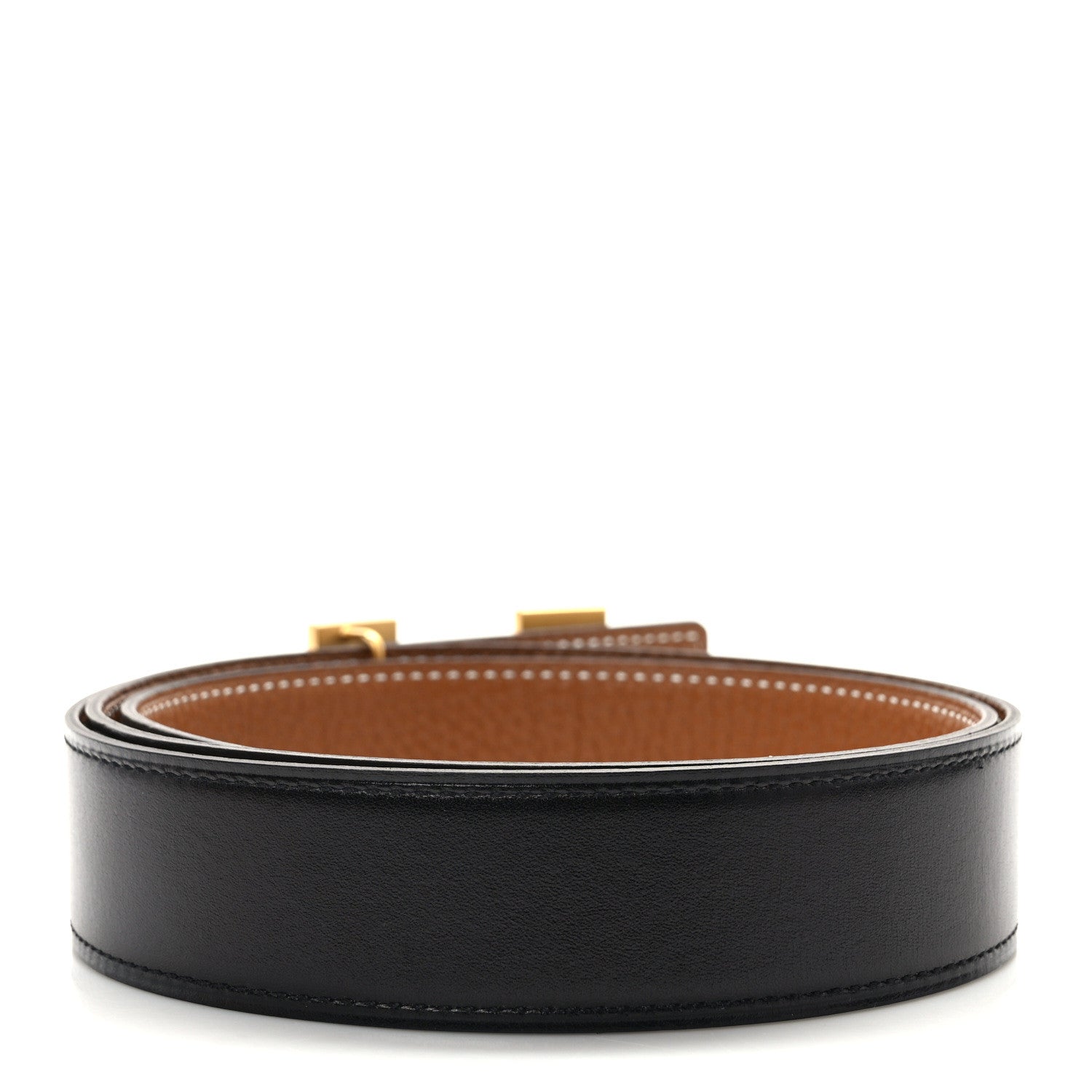 Hermes Box Togo 32mm H Belt 90 36 Black Gold 2 of 4