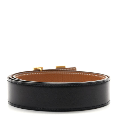 Hermes Box Togo 32mm H Belt 90 36 Black Gold 2 of 4