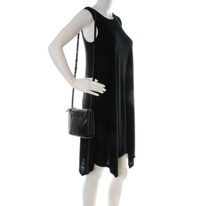 Celine Python Small Trio Crossbody Bag Black 2 of 7