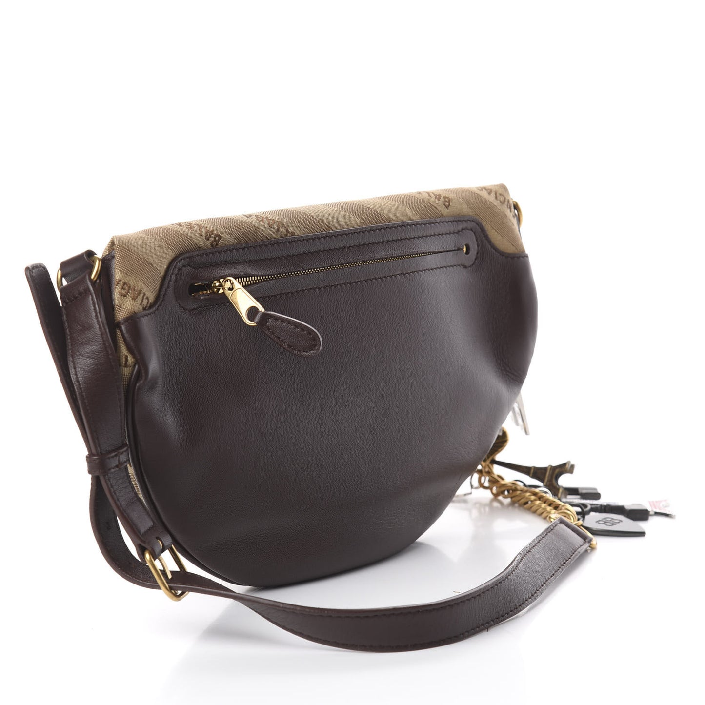 Canvas Jacquard Diagonal Allover Logo XS Souvenir Belt Bag Beige