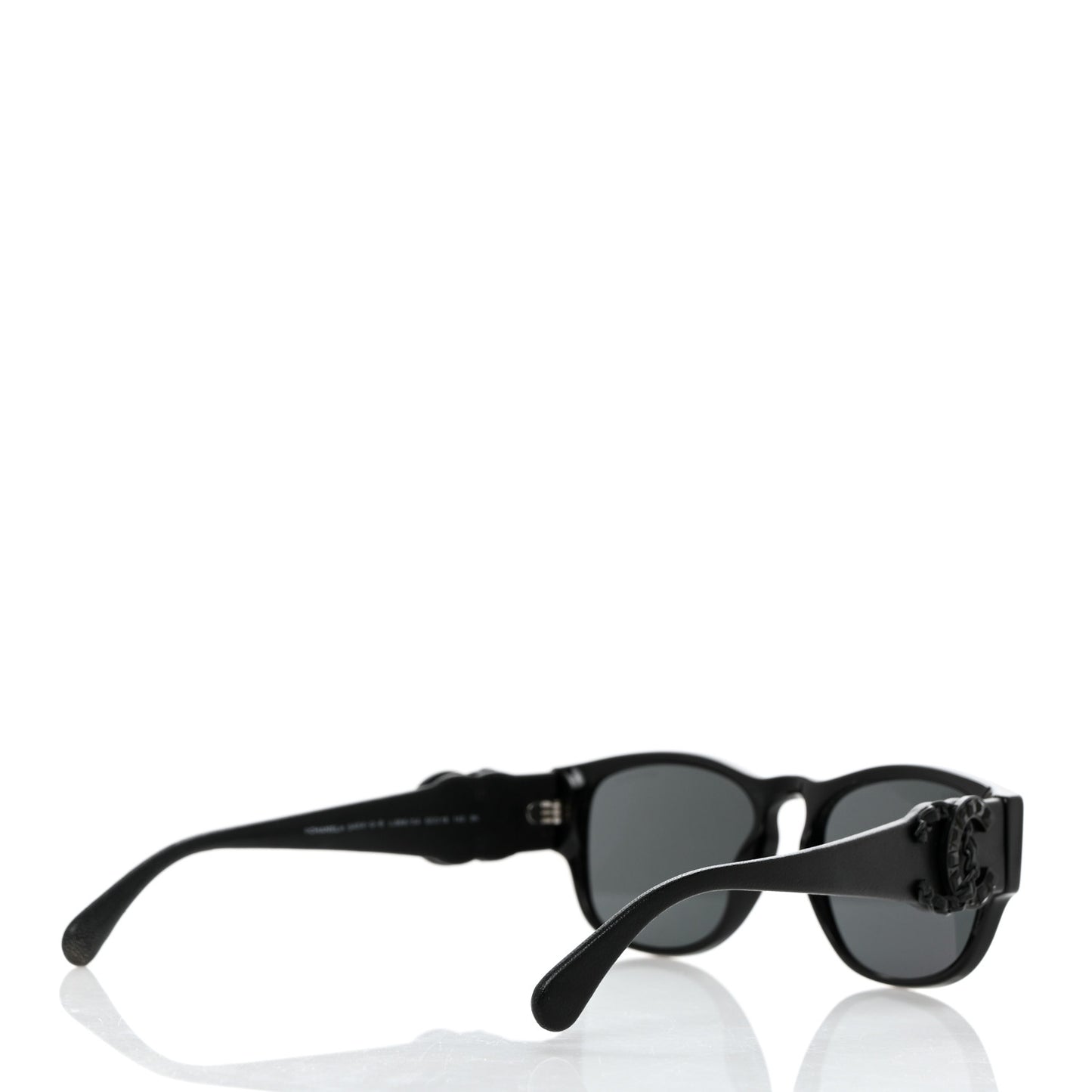 Acetate Crystal Baguette Chain CC Sunglasses 5454-Q-A Black