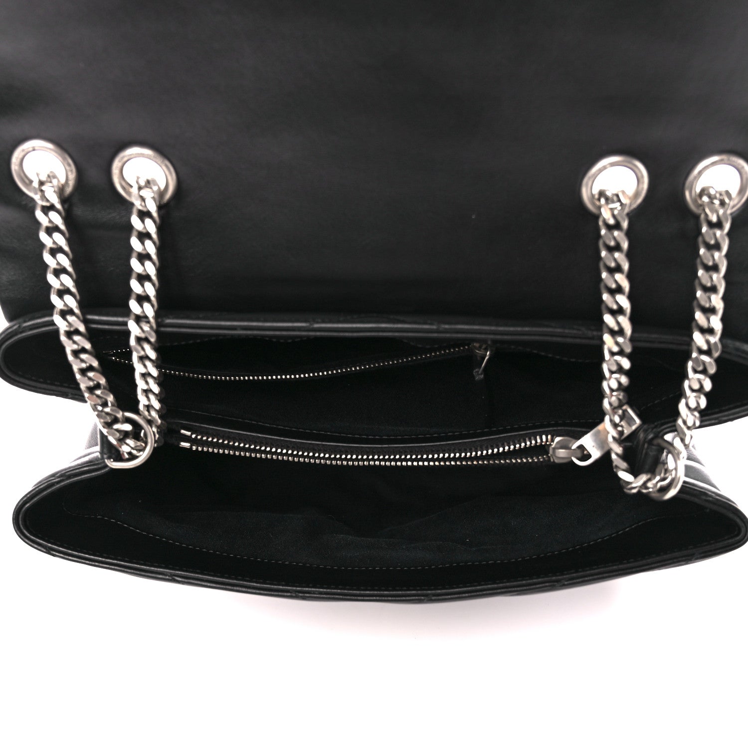 Saint Laurent Calfskin Y Quilted Monogram Medium Loulou Chain Satchel Black 5 of 11