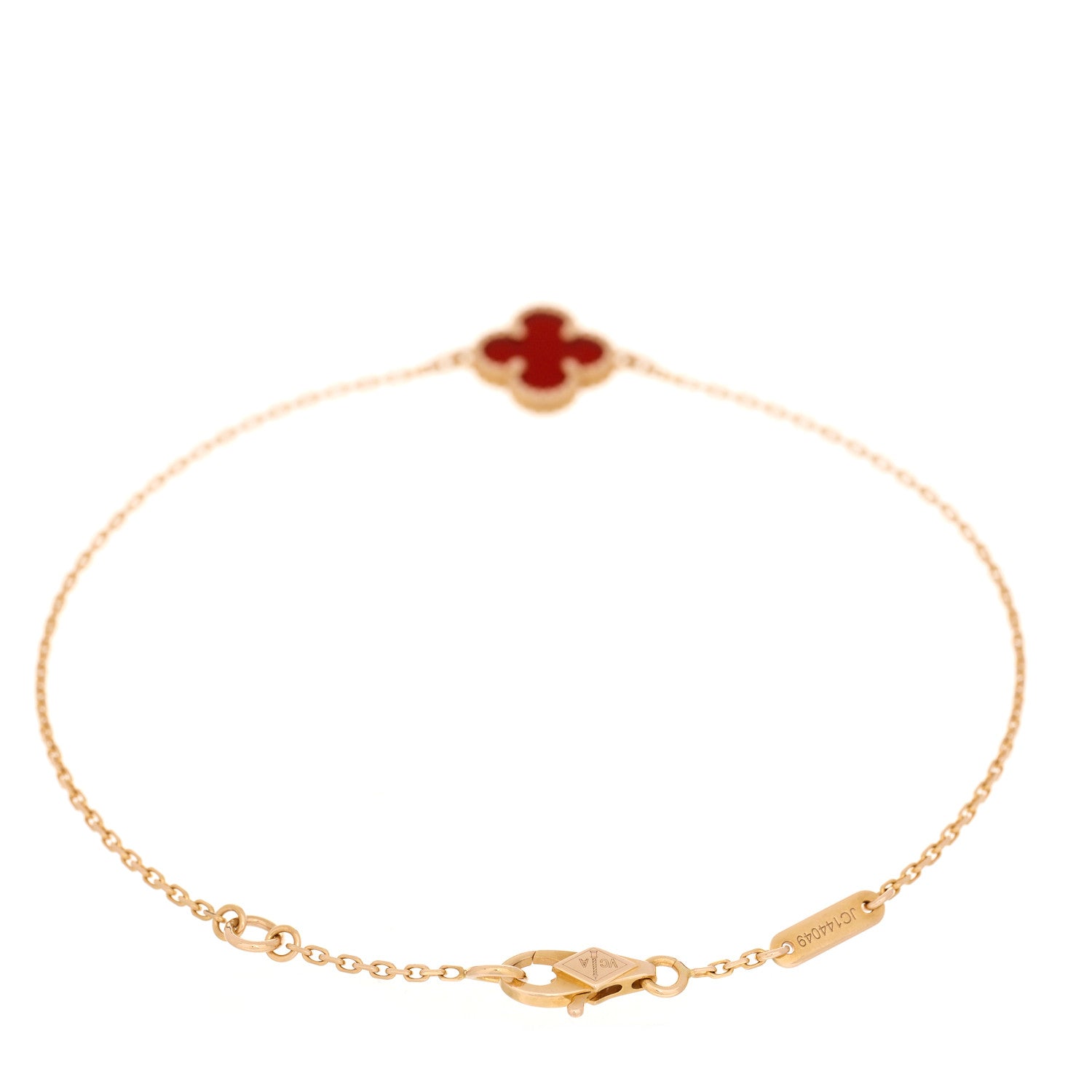 Van Cleef & Arpels 18K Rose Gold Carnelian Sweet Alhambra Bracelet 3 of 5