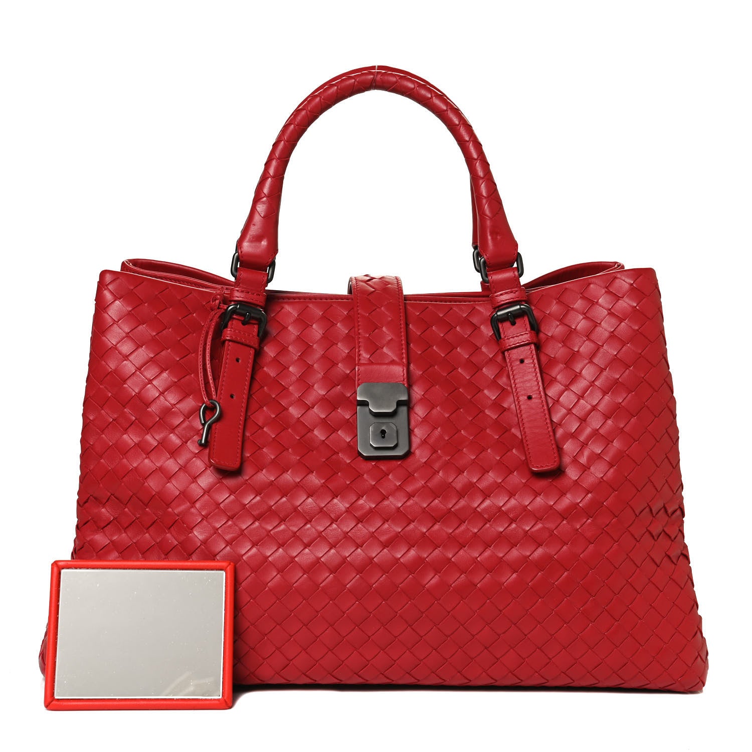 Bottega Veneta Nappa Intrecciato Medium Roma Tote Red 1 of 13