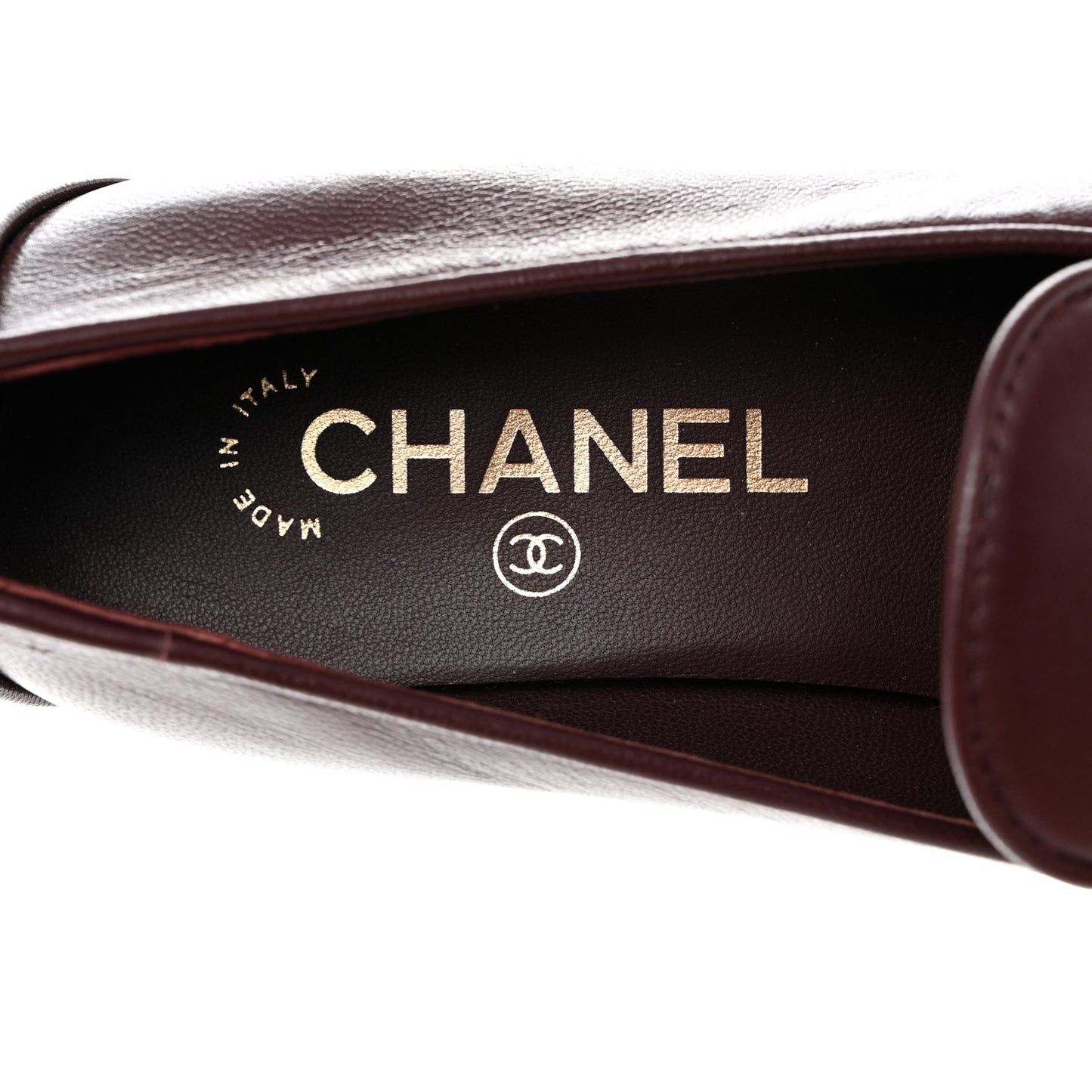 Lambskin Quilted Boy Loafers 37 Burgundy