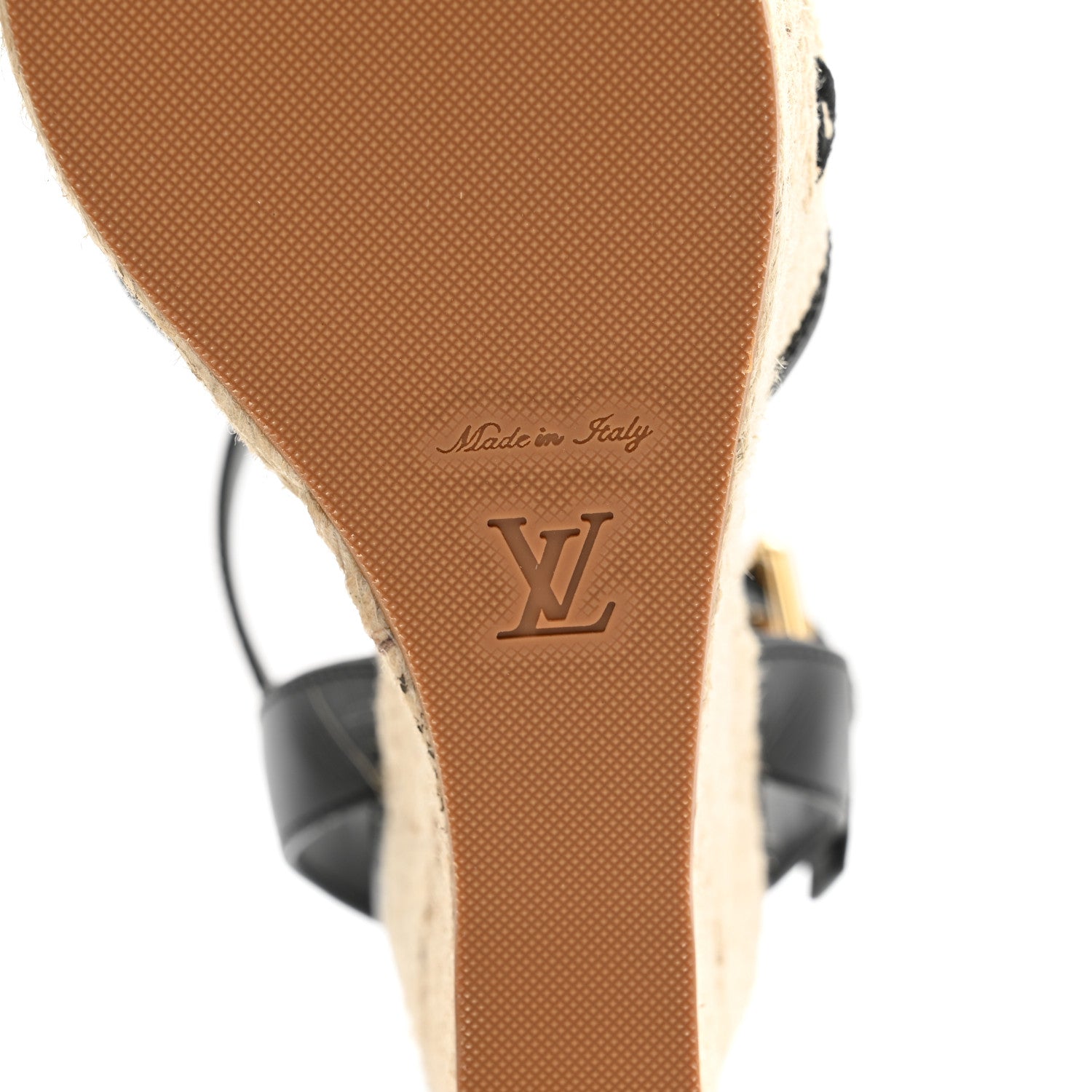 Louis Vuitton Cotton Monogram Embroidered Starboard Wedge Espadrilles 39 Black 6 of 8