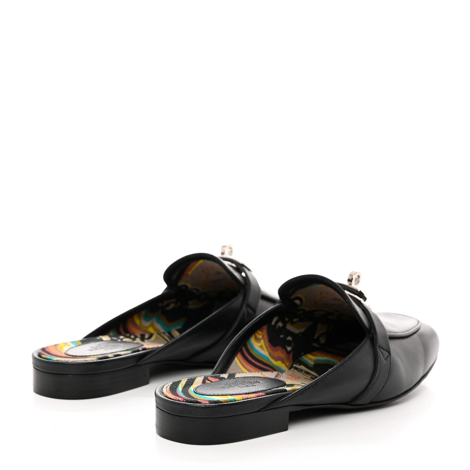 Hermes Goatskin Oz Mules 37 Black 5 of 8
