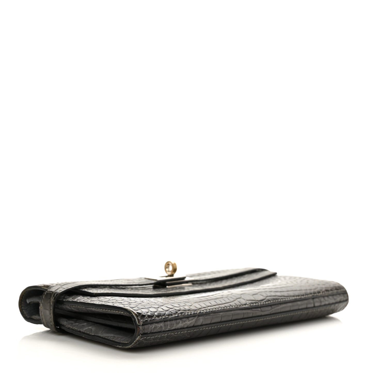 Matte Alligator Kelly Longue Wallet Graphite
