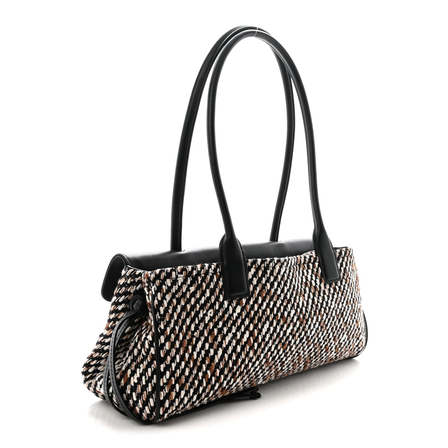Tweed Calfskin Urban Essentials Small Shopping Bag Black Multicolor