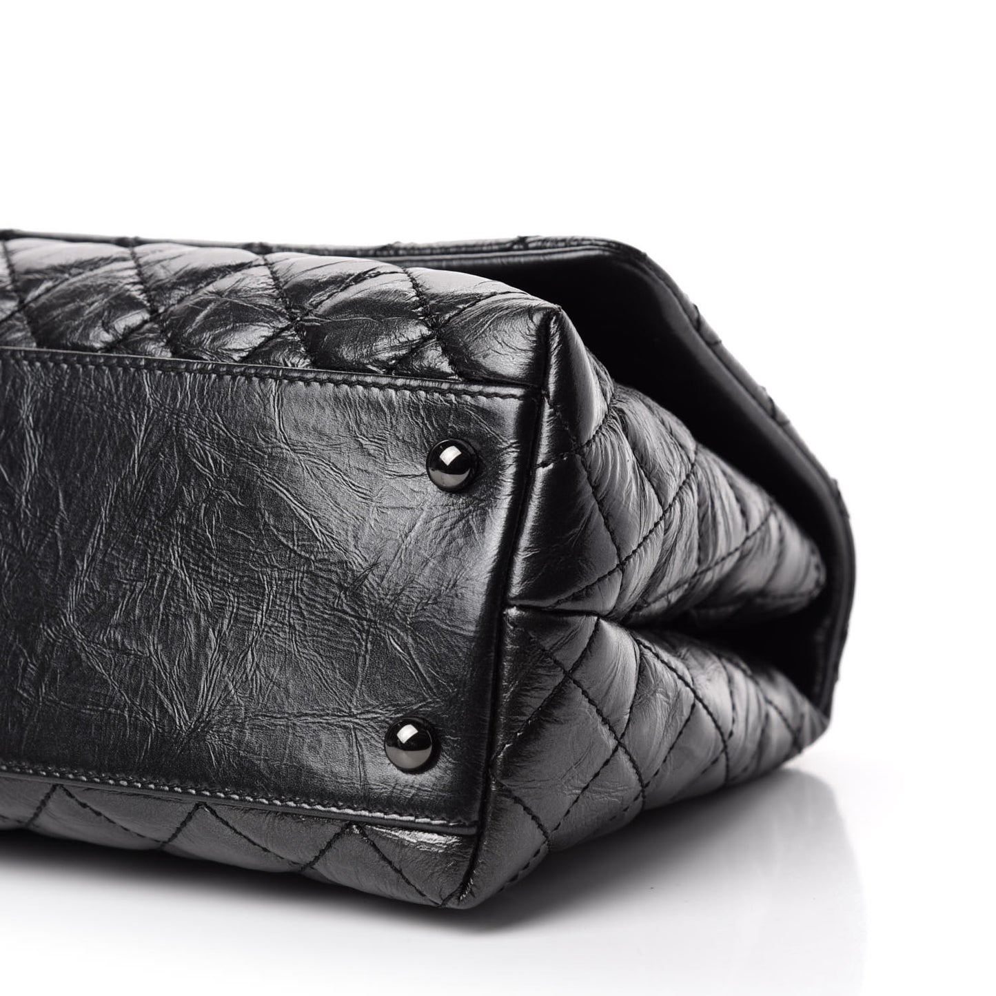 Aged Calfskin Quilted Small Coco Handle Flap So Black