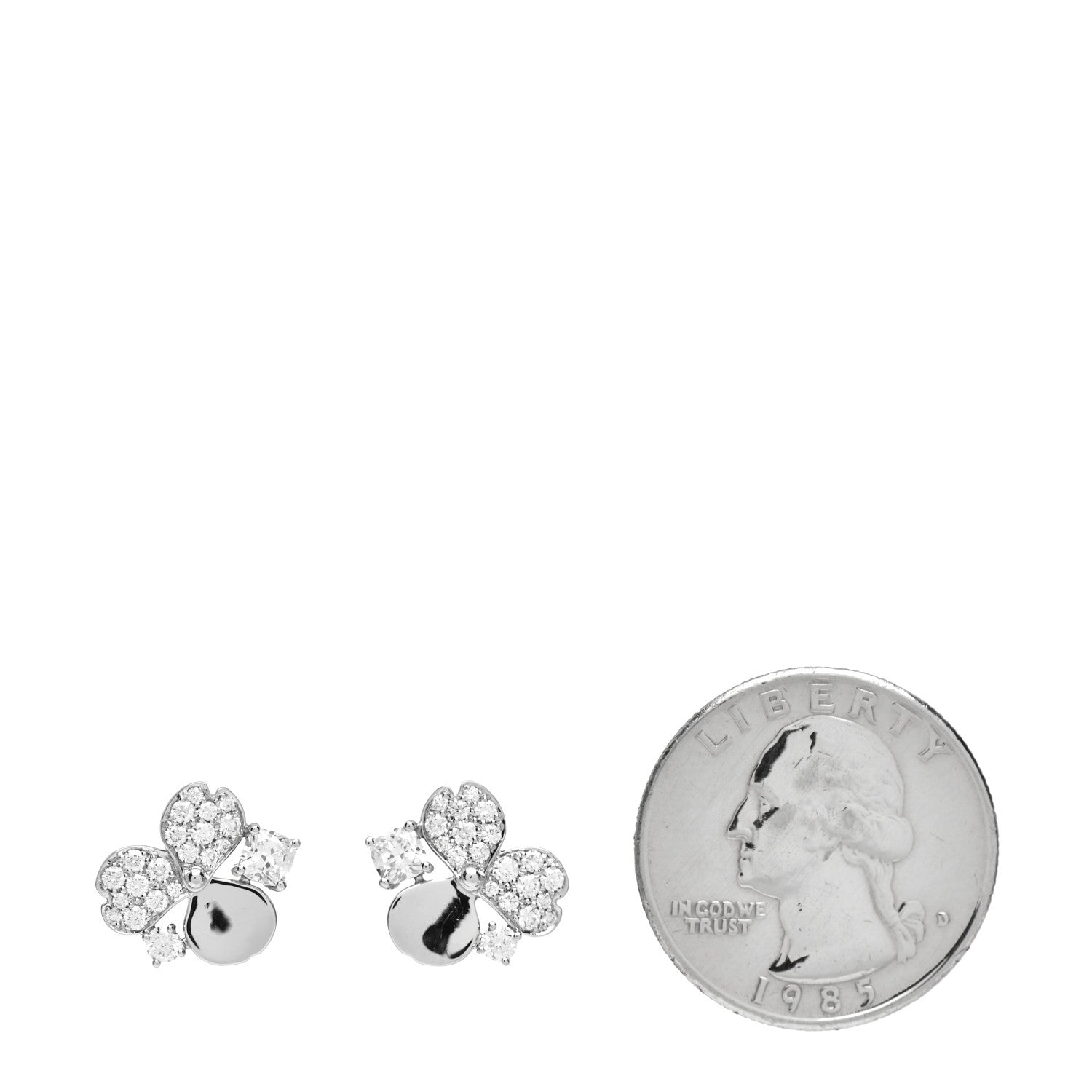 Tiffany Platinum Diamond Paper Flowers Cluster Earrings 2 of 4
