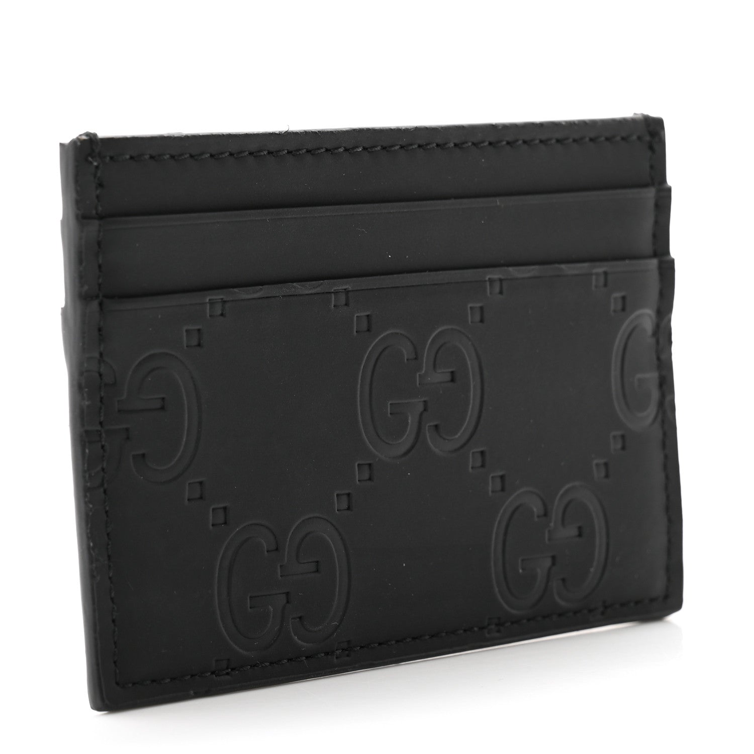 Gucci Rubber Effect GG Embossed Card Holder Black 3 of 7