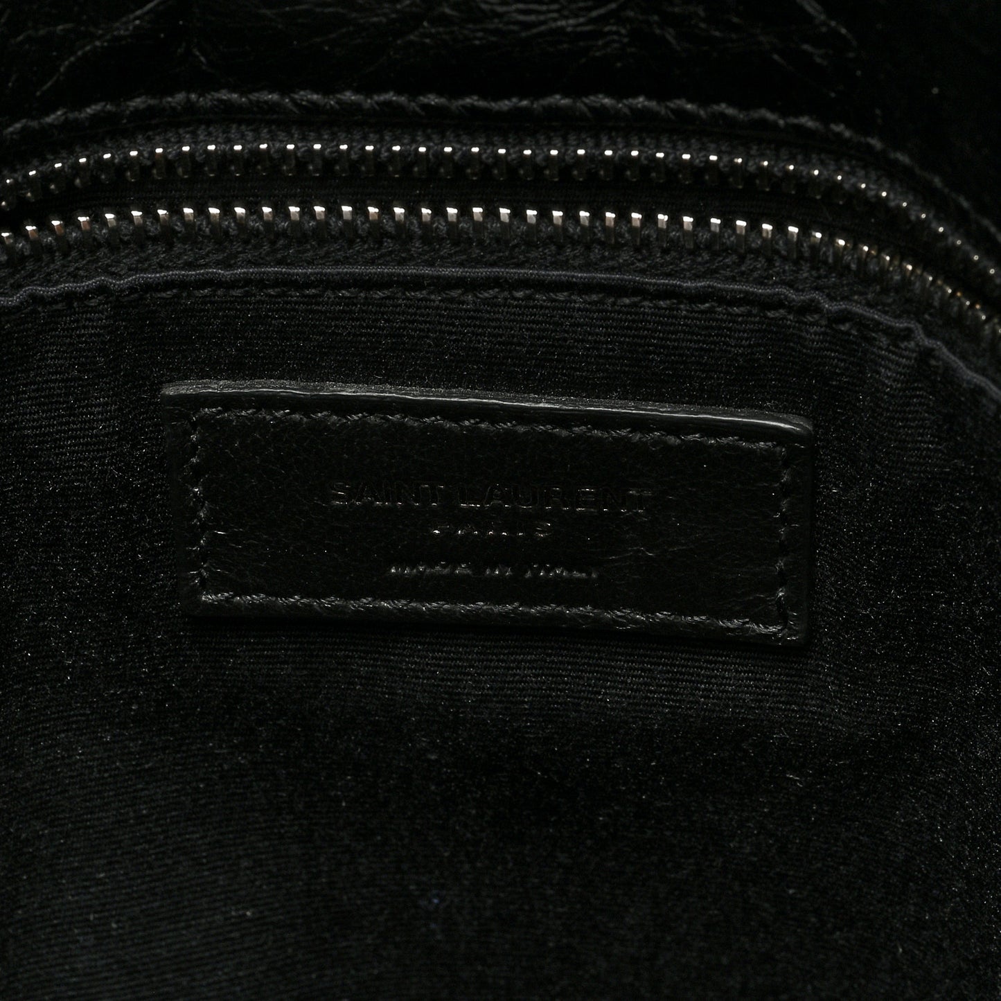 Crinkled Calfskin Matelasse Monogram Large Niki Chain Satchel Black