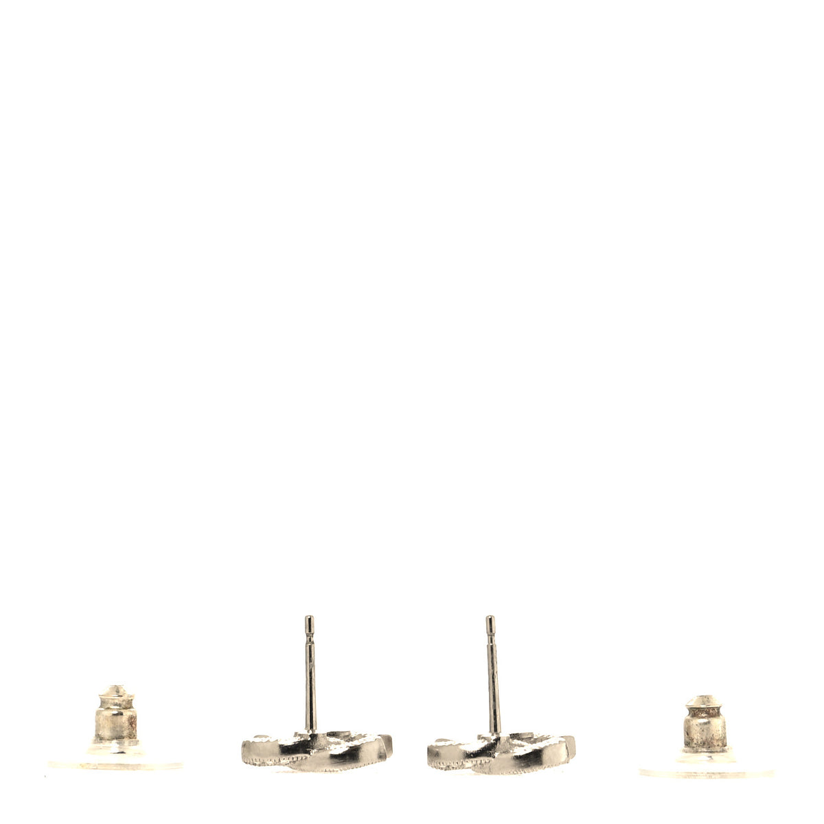 Chanel Crystal Mini Timeless CC Earrings Silver 3 of 5