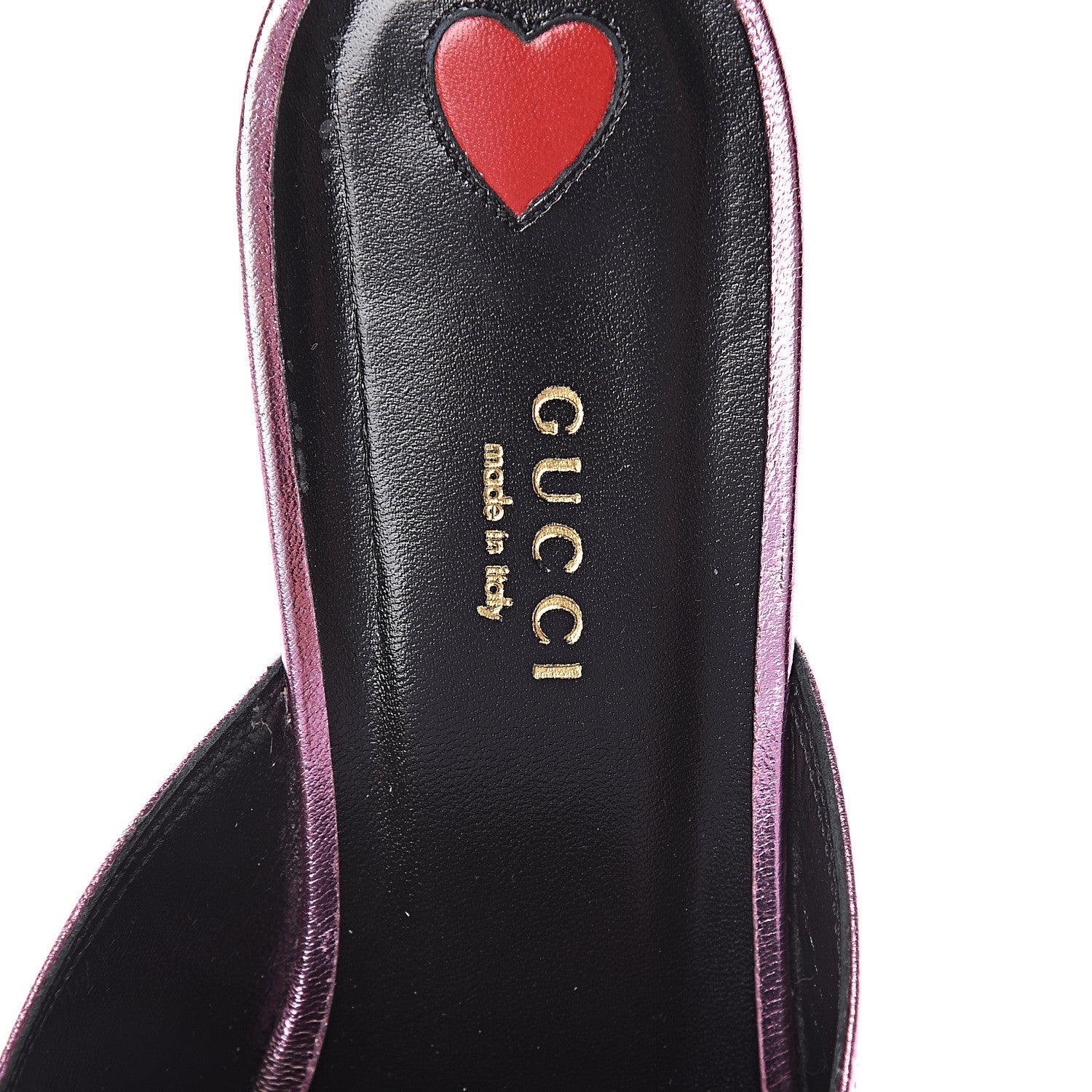 Gucci Metallic Malaga Kid Horsebit Slide Sandals 39.5 Rosa 7 of 7