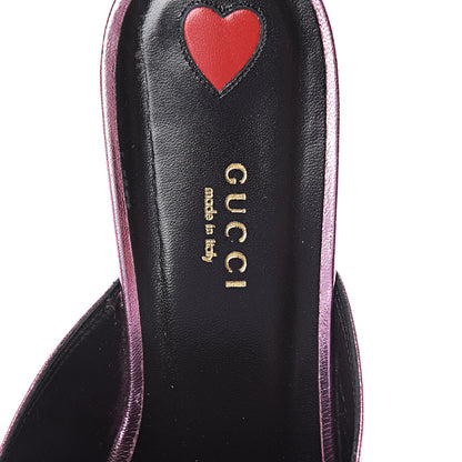Gucci Metallic Malaga Kid Horsebit Slide Sandals 39.5 Rosa 7 of 7