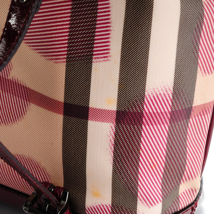 Burberry Nova Check Heart Backpack Berry Red 9 of 9
