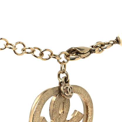 Chanel Swarovski Crystal Pearl CC Heart Necklace Gold 5 of 10