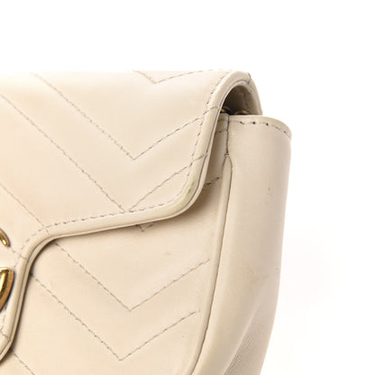 Gucci Calfskin Matelasse Super Mini GG Marmont Shoulder Bag White 12 of 13