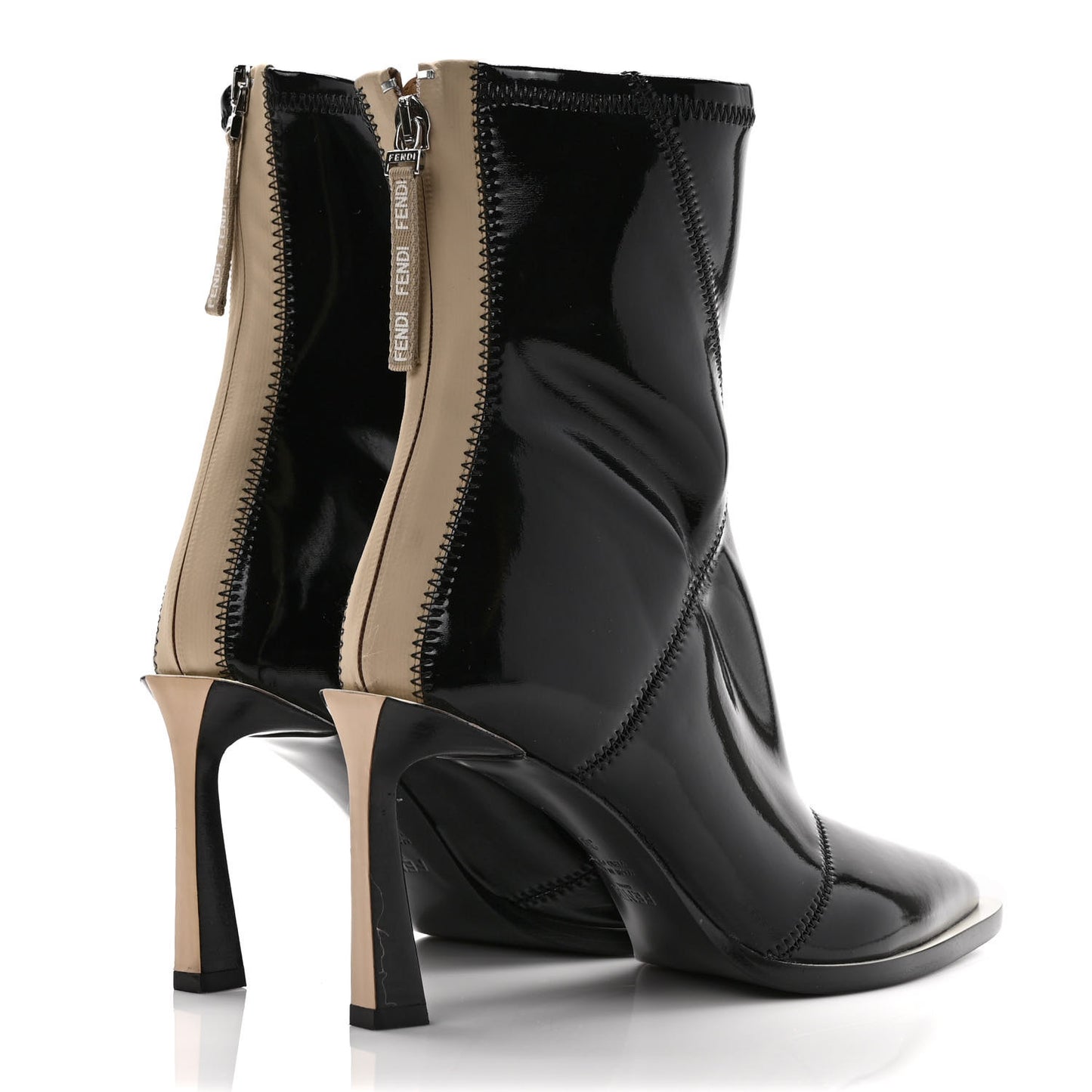 Glossy Neoprene FFrame Ankle Boots 38 Black