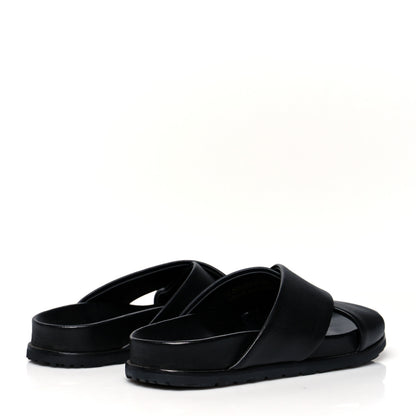 Saint Laurent Calfskin Jimmy Cross Slides 36 Black 4 of 10