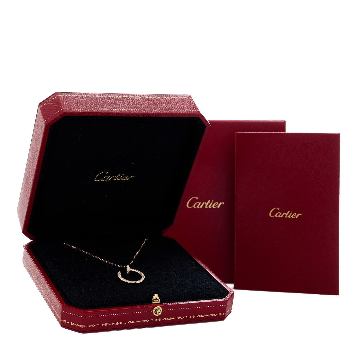 Cartier 18K Pink Gold Diamond Juste Un Clou Paved Pendant Necklace 7 of 7