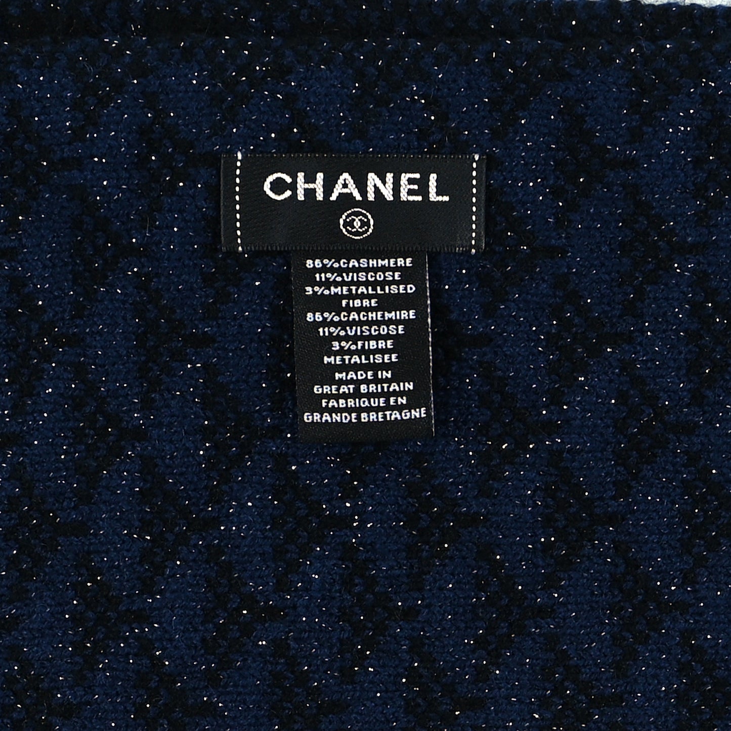 Cashmere Blend CC Scarf Black Navy