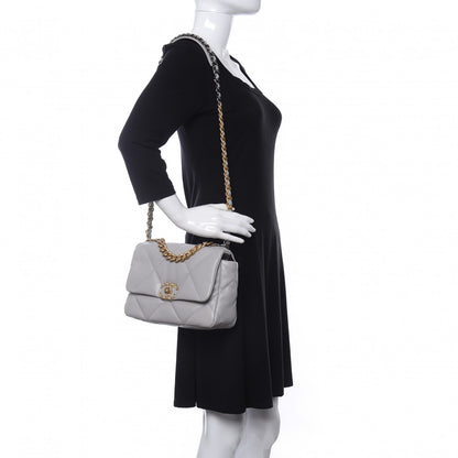 Chanel Lambskin Quilted Medium Chanel 19 Flap Grey 2 of 10