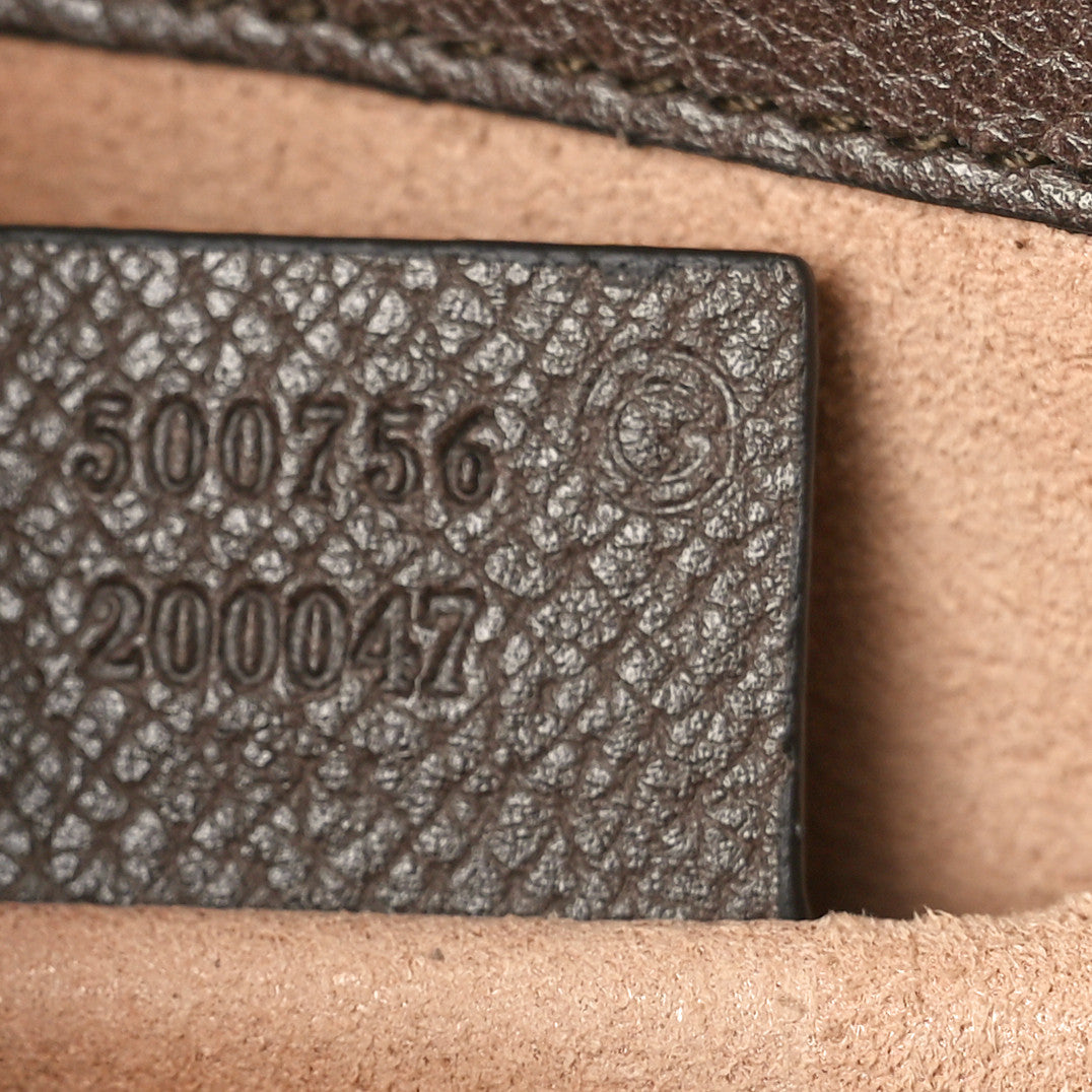 Gucci Textured Calfskin Web Crystal Heart Stripe Small Totem Shoulder Bag New Acero 7 of 10