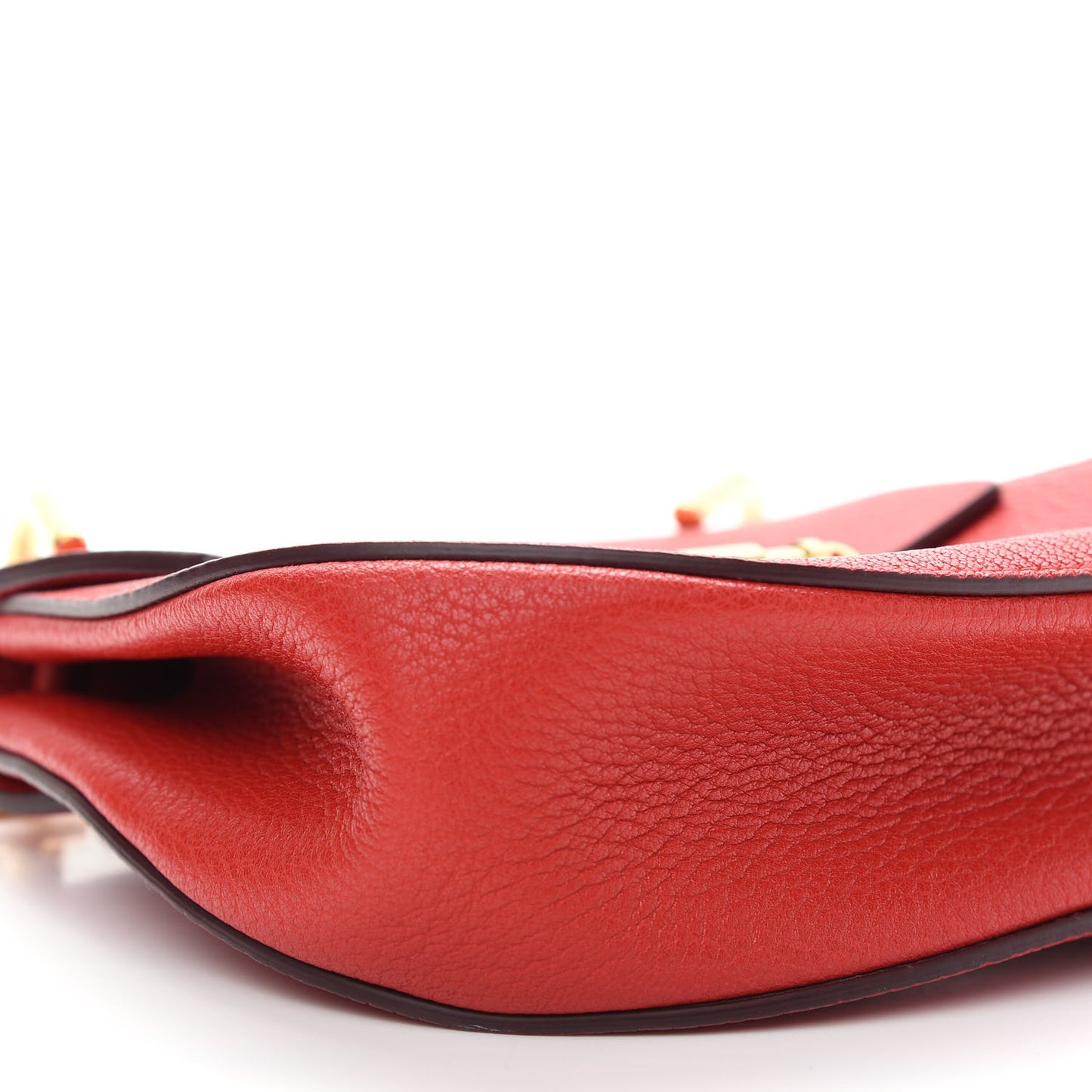 Grained Lambskin Mini Drew Shoulder Bag Plaid Red
