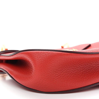 Chloe Grained Lambskin Mini Drew Shoulder Bag Plaid Red 7 of 8