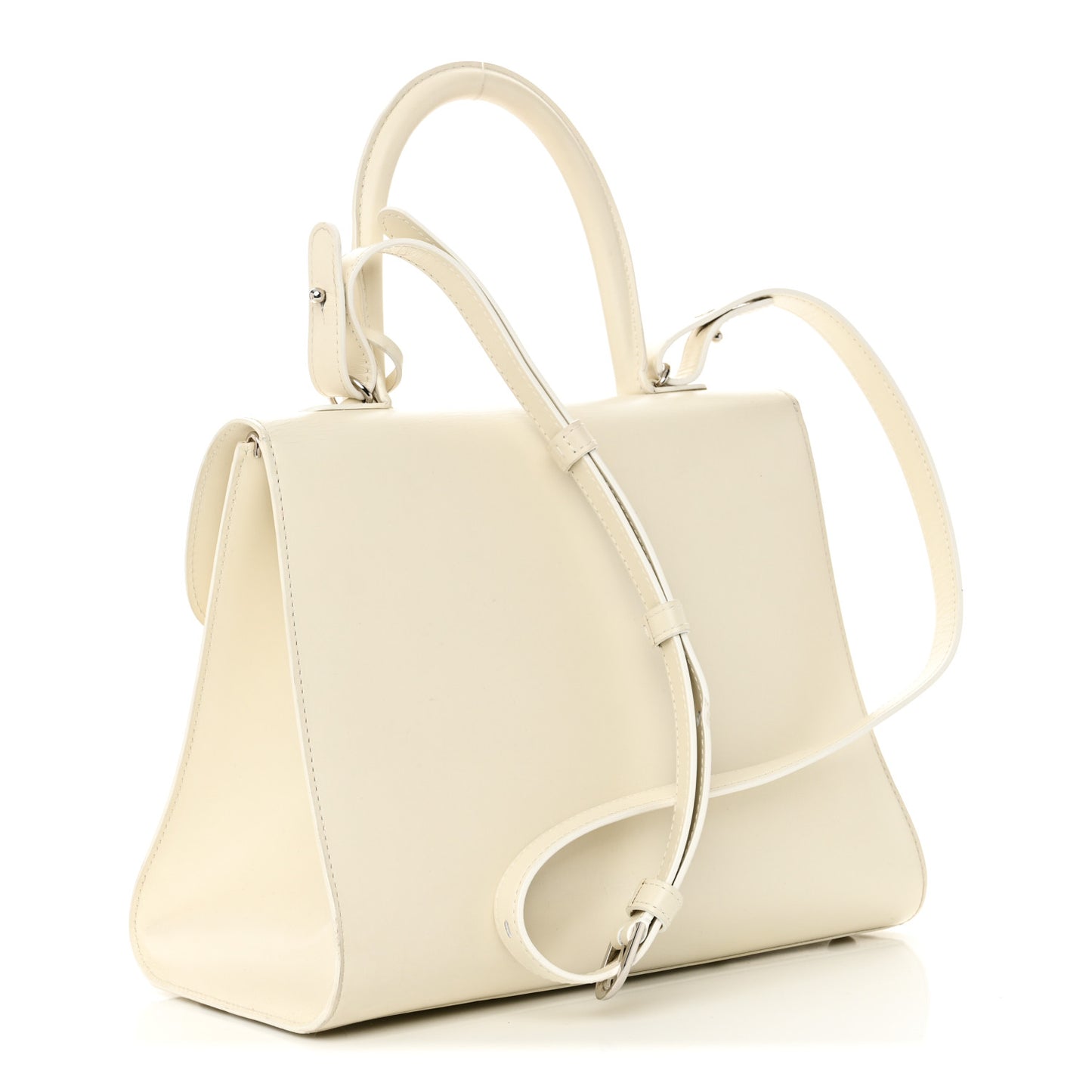 Box Calfskin Studded MM Brillant Satchel Ivory