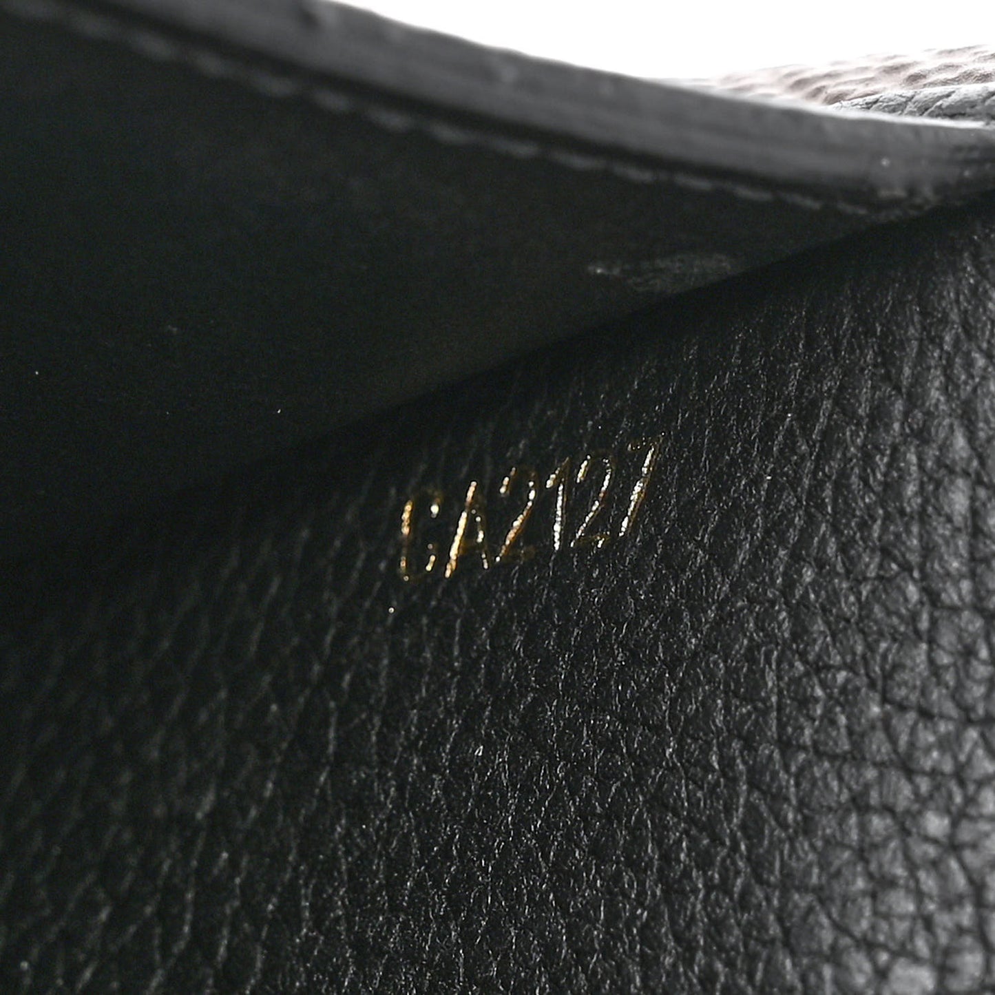 Grained Calfskin Monogram Double V Compact Wallet Black