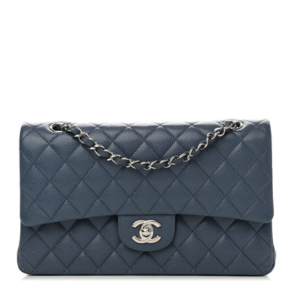 Chanel Caviar Quilted Medium Double Flap Blue 1 of 10