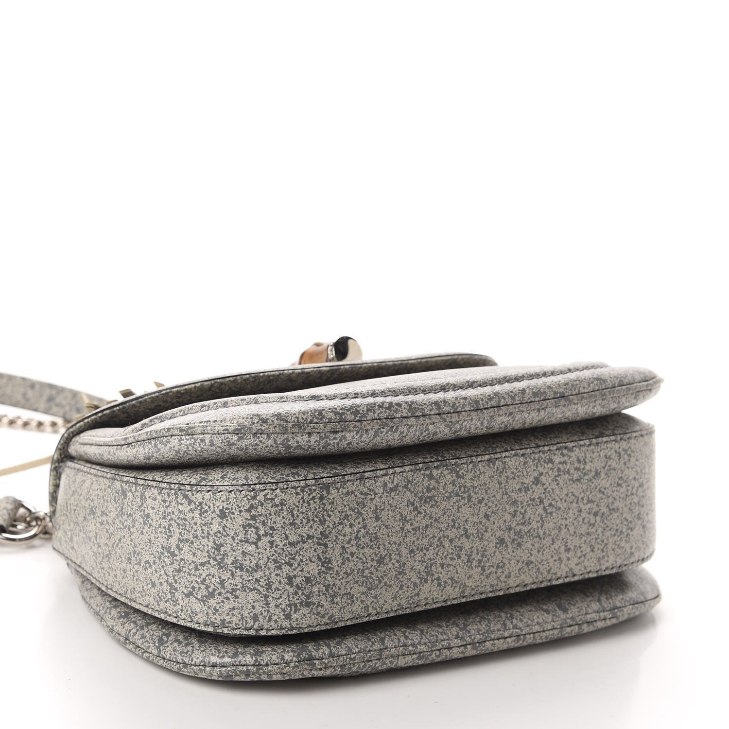 Gucci Calfskin Medium New Bamboo Top Handle Bag Grey White 3 of 11