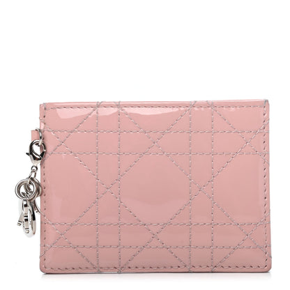 Christian Dior Patent Cannage Lady Dior Card Holder Rose Clair 1 of 4