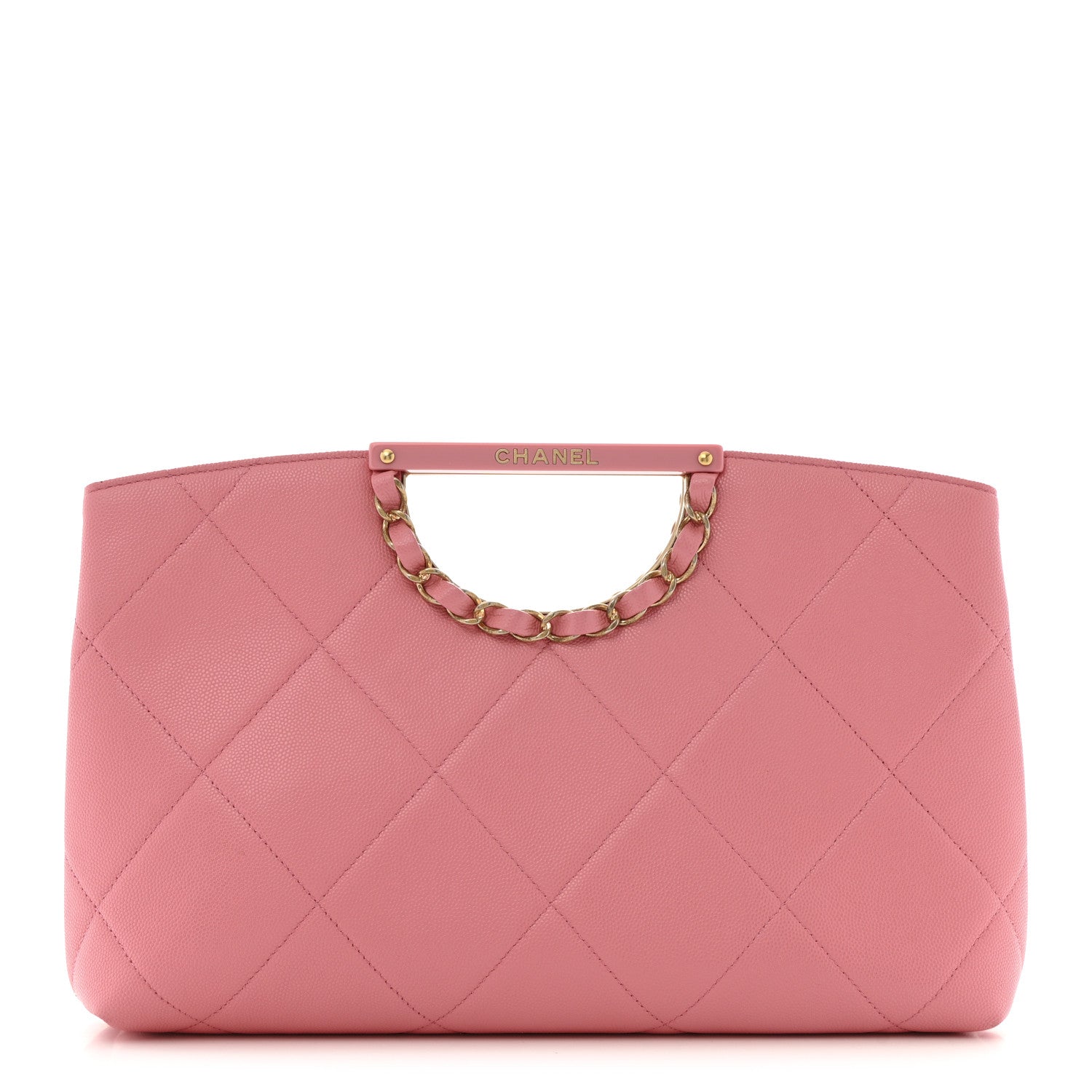 Chanel Caviar Quilted A Real Catch Clutch Pink 1 of 10