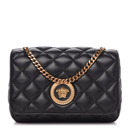 Versace Nappa Quilted Small Medusa Chain Crossbody Black 1 of 9