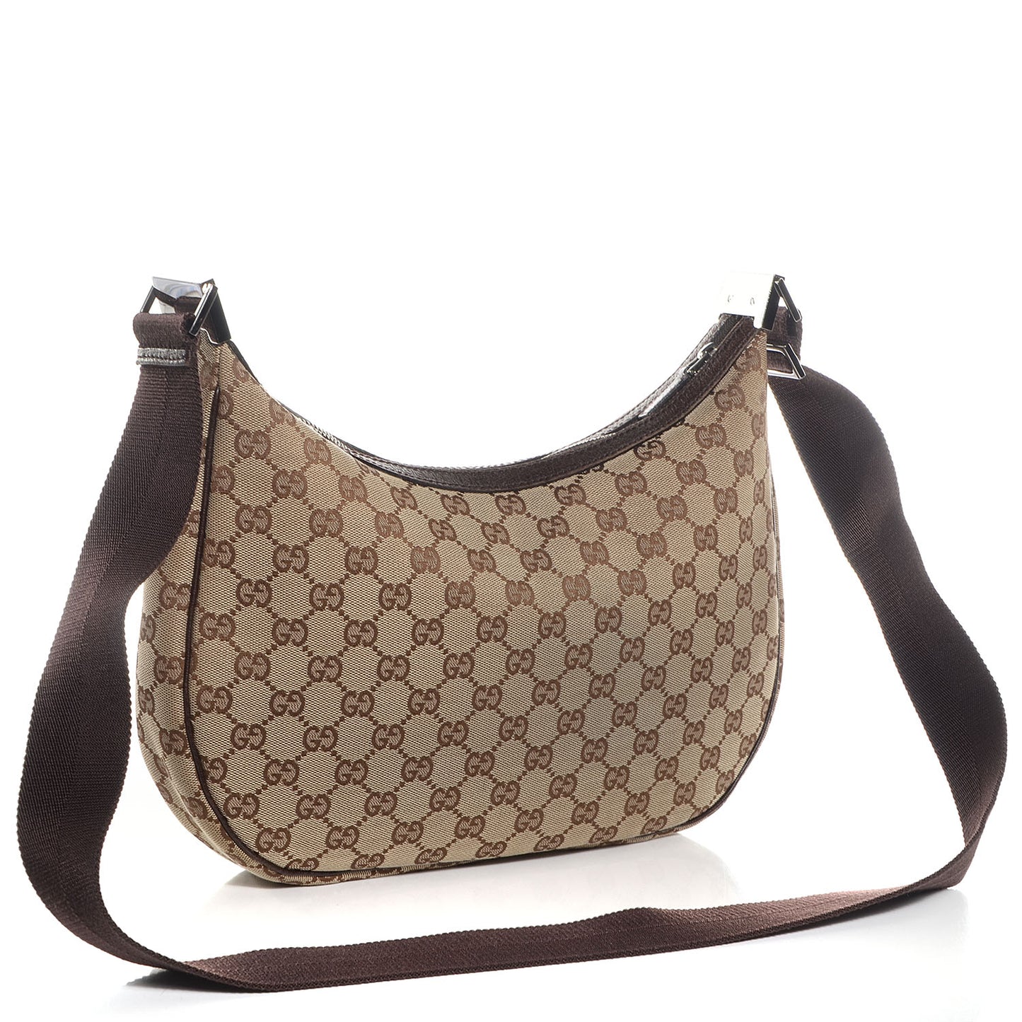 Monogram Medium Half Moon Hobo Dark Brown